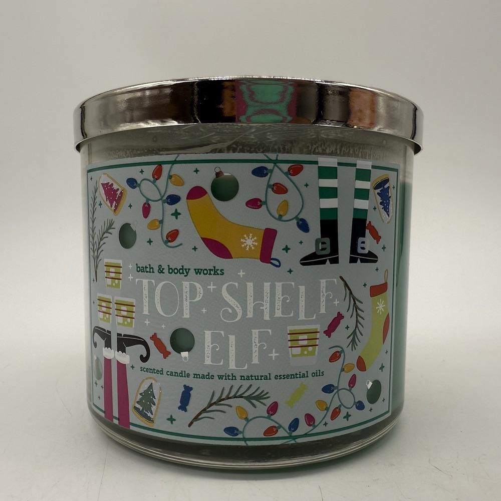 Bath and Body Works Top Shelf‎ Elf 3 Wick Candle Holiday Candle New BBW